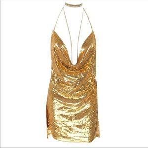 💛New Sexy Jeweled Dress In Gold😍